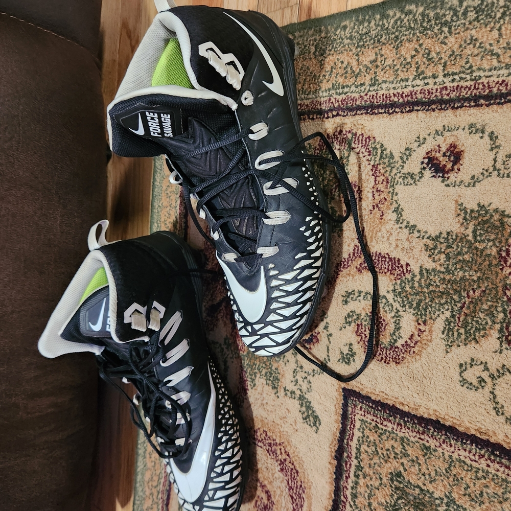 Nike Black and White High-Top Cleats